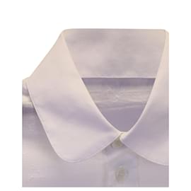 Céline-Camicia con logo Celine in cotone bianco-Bianco