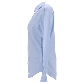 Tommy Hilfiger-Camisa masculina de popelina de algodão puro Slim Fit-Azul,Azul claro
