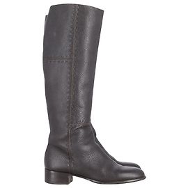 Fendi Knee Length Boots in Black Leather Black