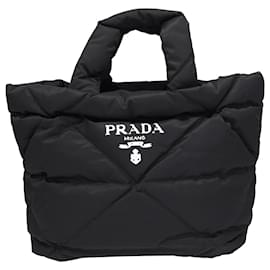 Prada-Prada – Gesteppte, gepolsterte Tragetasche aus schwarzem Nylon-Schwarz