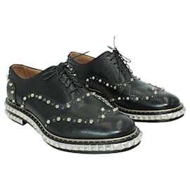 Christian Louboutin-Black Spiked Oxford Shoes-Black