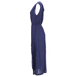 Tommy Hilfiger-Vestido cruzado de viscosa con cinturón para mujer-Azul