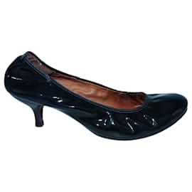 Lanvin-Patent Leather Kitten Heels-Black