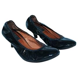 Lanvin-Patent Leather Kitten Heels-Black