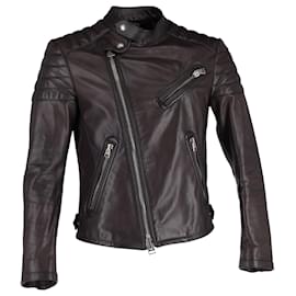 Tom Ford-Tom Ford Quilted Biker Jacket in Brown Leather-Brown