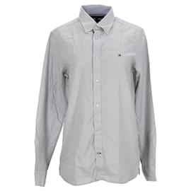 Tommy Hilfiger-Camisa masculina com micro estampa slim fit-Branco