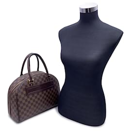 Louis Vuitton-Damier Ebene Canvas Nolita Satchel Bag Handbag-Brown