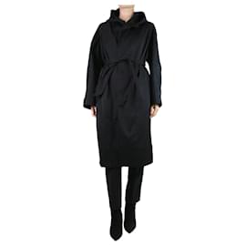 Isabel Marant Etoile-Black hooded nylon trench coat - size UK 8-Black