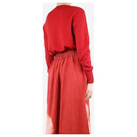 Isabel Marant Etoile-Red side-slit jumper - size UK 10-Red