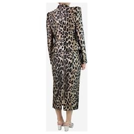 Balmain-Balmain Animal Print blazer com estampa de leopardo e conjunto de saia midi - tamanho Reino Unido 14-Outro