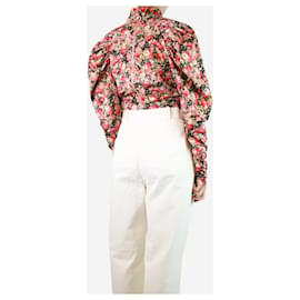 Autre Marque-Multicoloured cropped floral printed top - size UK 10-Multiple colors