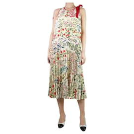 Red Valentino-Multi floral printed pleated midi dress - size UK 12-Multiple colors