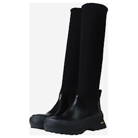 Jil Sander-Black neoprene knee-high boots - size EU 38-Black