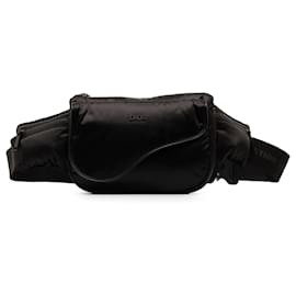 Dior-Dior Black Nylon Saddle Universe Belt Bag-Black