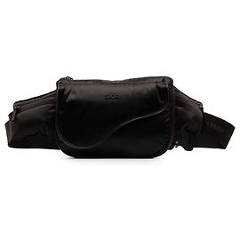Riñonera Dior Saddle Universe de nailon negro Negro