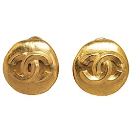 Chanel-Pendientes de clip Chanel Gold CC-Dorado