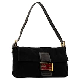 Fendi-Baguette di camoscio nero Fendi-Nero