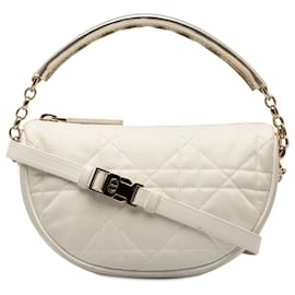 Dior-Dior White Small Cannage Vibe Satchel-White