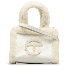 Autre Marque-Telfar White x UGG – Kleine Shopper-Tasche aus Crinkle-Lammfell-Weiß
