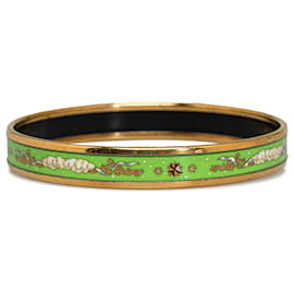 Hermès-Bracelet en émail étroit vert Hermes-Autre,Vert