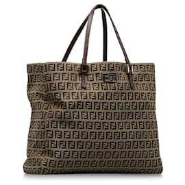 Fendi-Fendi Brown Zucchino Tote-Brown