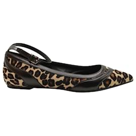 Tod's-Leopard Print Flats with Ankle Strap-Other