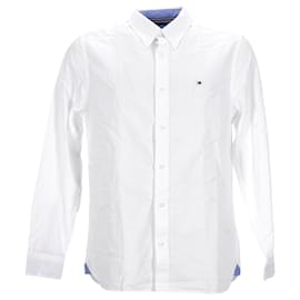 Tommy Hilfiger-Camisa de algodón Oxford para hombre-Blanco