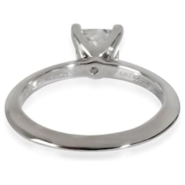 Tiffany & Co-TIFFANY & CO. Solitaire Diamond Engagement Ring in  Platinum I VVS2 1.05 ctw-Silvery,Metallic