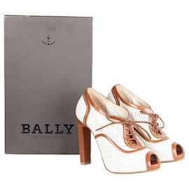Bally-Zapatos de tacón con punta abierta Whisky Becerro-Blanco