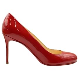 Christian Louboutin-Red Fifi 85 Patent Calf Heels-Red