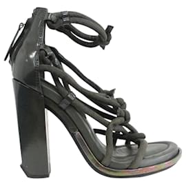 Alexander Mcqueen-Khaki Sandals With Knots Details-Green