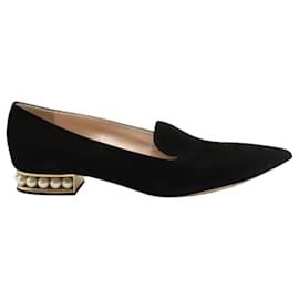 Nicholas Kirkwood-Pointed Shoes with Faux Pearls-Black