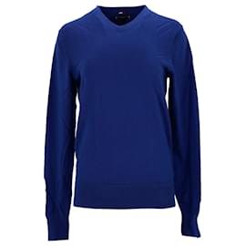 Tommy Hilfiger-Suéter masculino de lã com decote em V Tommy Hilfiger em lã azul-Azul