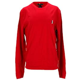 Tommy Hilfiger-Tommy Hilfiger Pull essentiel avec logo monogramme pour homme en coton rouge-Rouge