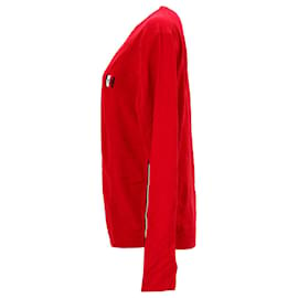 Tommy Hilfiger-Tommy Hilfiger Pull essentiel avec logo monogramme pour homme en coton rouge-Rouge