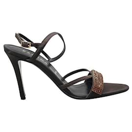 Escada-Sandalen mit Slingback-Riemen und Kristallverzierung-Braun