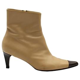 Céline-Botas de bico fino-Marrom,Bege