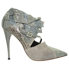 Chloé-Python Skin and Suede Pumps With Leaves-Other