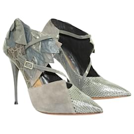 Chloé-Python Skin and Suede Pumps With Leaves-Other