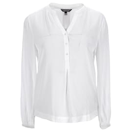 Tommy Hilfiger-Blusa feminina com decote em V-Branco