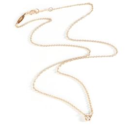 Tiffany & Co-TIFFANY & CO. Elsa Peretti Diamond Pendant in 18k Rose Gold G-H VS 0.03 ctw-Metallic