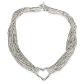 Tiffany & Co-TIFFANY & CO. Mehrsträngige Herz-Halskette aus Sterlingsilber-Silber,Metallisch