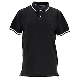 Tommy Hilfiger-Mens Tipped Collar Regular Fit Polo-Black