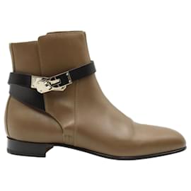 Hermès-Neo Boots with Kelly Lock in Brown-Brown