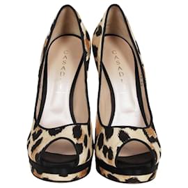 Casadei-Pumps Lady Peep mit Leopardenmuster-Andere