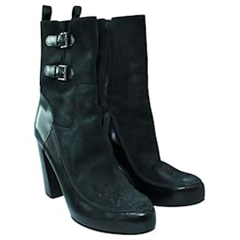 Tod's-Black suede boots-Black