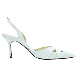 Versace-Vintage Pointed Toe Slingback Heels-White