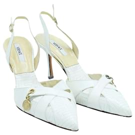Versace-Vintage Pointed Toe Slingback Heels-White