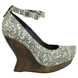 Autre Marque-Snakeskin Studded Wedges-Other