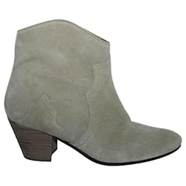 Isabel Marant Etoile-Brown Suede Dicker Ankle Boots-Brown